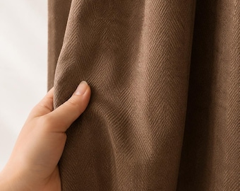 Brown Blackout Curtains, Textured Window Drapes, Modern Farmhouse Curtain Panels, Warm Neutral Room Decor, Custom Bedroom LivingRoomCurtains