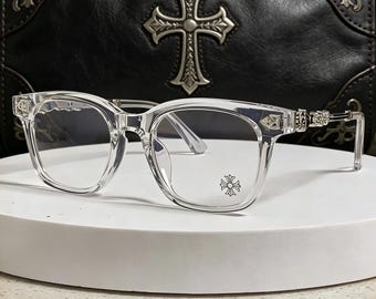 CH Classic retro cross- glasses Gothic design street style  Black Silver/Black Gold/White  Eyewear Gift for Him/Her
