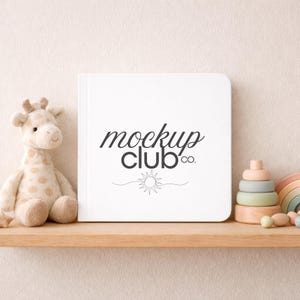 Mockup för kartongbok, Canva dra-och-släpp-mall för barns POD-kartongbok 0502