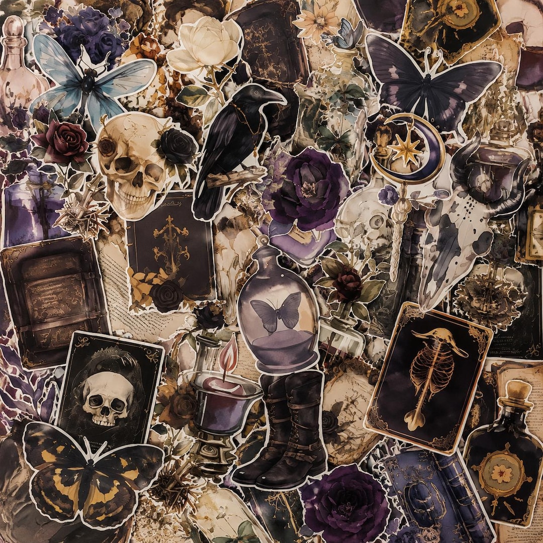 50PCS Dark Academia Sticker Pack, Gothic Stickers, Witchy Stickers ...