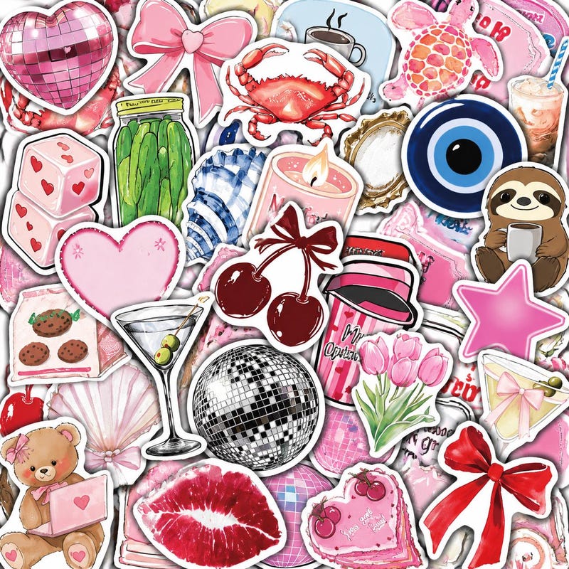 Cute Pink Stickers - Etsy
