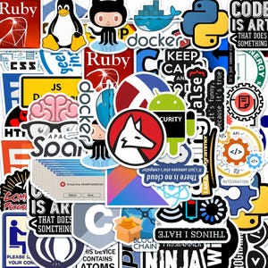 50PCS Programming Java Sticker Pack, Coding Stickers, Developer Laptop Stickers for Notebooks, Computers, Journals, Tech Fans