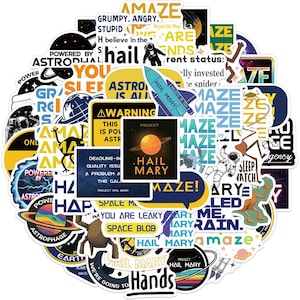 50PCS Project Hail Mary Sticker Pack, Space Stickers, Sci Fi Stickers, Quote Stickers, Bookish Stickers for Luggage, Phone Case, Laptop image 5