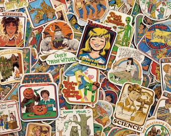 50 STKS retro meme stickerpakket, retro stickers, grappige stickers, leesgrage stickers, satirestickers voor laptops, tijdschriften, rare meme-kunstfans