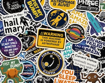 50 STKS Project Hail Mary-stickerpakket, ruimtestickers, sciencefictionstickers, quotestickers, leesgrage stickers voor bagage, telefoonhoes, laptop
