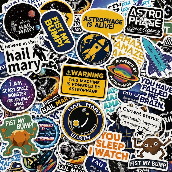 50PCS Project Hail Mary Sticker Pack, Space Stickers, Sci Fi Stickers, Quote Stickers, Bookish Stickers for Luggage, Phone Case, Laptop