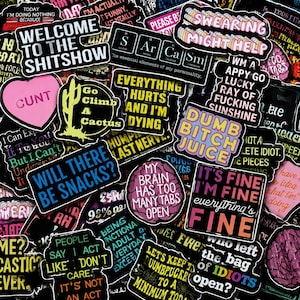 50PCS Dark Sarcastic Saying Sticker Pack, Meme Stickers, Edgy Stickers, Satire Stickers, Vinyl Stickers, for Water Bottles, Phones, Teens