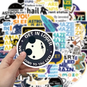 50PCS Project Hail Mary Sticker Pack, Space Stickers, Sci Fi Stickers, Quote Stickers, Bookish Stickers for Luggage, Phone Case, Laptop image 4