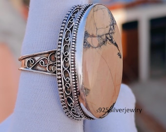 Maligano Jasper Ring: Handcrafted Sterling Silver Statement Ring