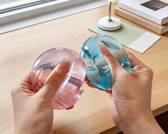 Crystal Squeeze Ball Squishy Toy Cold-Change Frosted Effect Soft Stress Ball Fidget Toy, Clear Colorful Squishy Balls