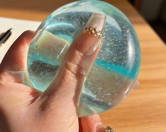 Squishy jouet boule anti-stress en cristal, effet givré à froid, boule anti-stress douce, boules spongieuses colorées claires
