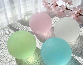 Squishy jouet boule anti-stress en cristal, effet givré à froid, boule anti-stress douce, boules spongieuses colorées claires