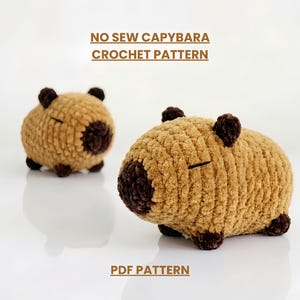 Patrón de capibara a crochet sin costuras / Tutorial fácil de peluche Amigurumi (PDF)