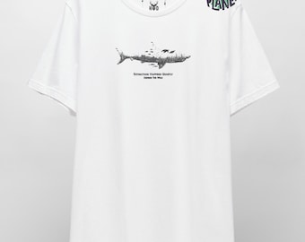 Camiseta de ecología de tiburones - Camiseta gráfica "Defiende la naturaleza" - Camiseta Natura negra con estética de conservación de la vida marina de HolyDeer