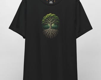 Tree of Life Tee - Yggdrasil Shirt Sacred Geometry - Celtic Tree Top - Sage Green Aesthetic Mystic Forest Art Spiritual Shirt by HolyDeer