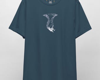 Deep Ocean Tee - Falling in Water Minimalist T-Shirt - Surreal Drowning Top Deep Teal Aesthetic Underwater Abstract Floating Shirt HolyDeer