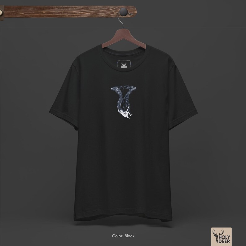 Studio shot of the deep teal aesthetic shirt featuring professional lighting to highlight its appeal to the 18 to 35 creative demographic. HolyDeer focuses on premium digital character line work making this the perfect modern streetwear choice.