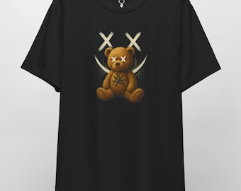 Urban Bear Shirt for Men - Edgy Teddy Streetwear Graphic Tee - Street Art Tshirt - Dark Aesthetic Harajuku Graphic T-shirt by HolyDeer