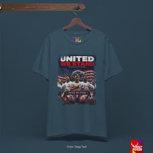 Studio shot of the black world cup 2026 tee featuring professional lighting to highlight its appeal to the 18 to 35 demographic. HolyDeer focuses on premium American soccer art for the FIFA 2026 collection.