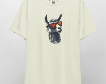 Cool Llama Shirt - Sunglasses Alpaca Citron Graphic Tee - Summer Festival Top - Whimsical Urban Streetwear Wear by HolyDeer