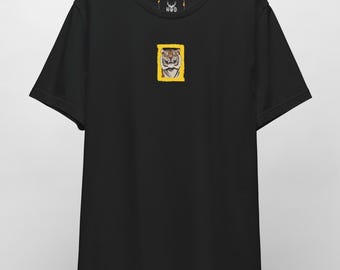 Tiger Graphic Tee - Minimalist Tiger Yellow Frame Shirt - Mini Box Art Top - Roaring Tiger Shirt - Indie Aesthetic Streetwear Tiger Top