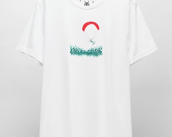 Kitesurfing Shirt - Paragliding Tee - Extreme Sport Top - Minimalist Kite Tee - Red Parachute Outdoor Adventure Beach Top - Windseeker Tee