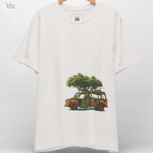 Nature Reclaim T-Shirt Overgrown Car Tee Forest Takeover Shirt Poetic Nature Tee Dreamlike Eco Surreal Indie Art Tee