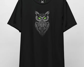 Mystic Owl Tee - Mandala Owl Shirt Geometric Owl - Tribal Animal Top - Boho Owl T-Shirt Aesthetic Owl Art Geometric Wildlife Shirt- HolyDeer