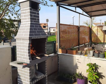 Masonry Brick Outdoor Fireplace - Brick Barbecue Grill”