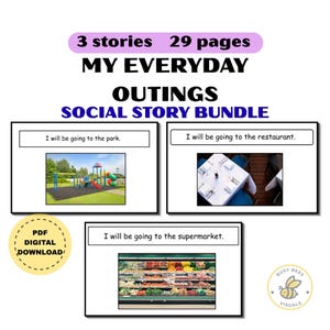 Everyday Outings Social Stories | Autism & SEND Visual Support | 3 Story Bundle