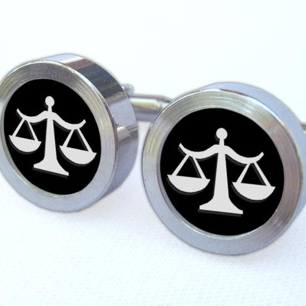 Scales Of Justice Cufflinks -- Gift for wedding, groomsmen, and university graduation