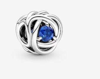 S925 Sterling Silver September Birthstone Eternity Charm fits Pandora bracelet - BUY 3 GET 55% OFF