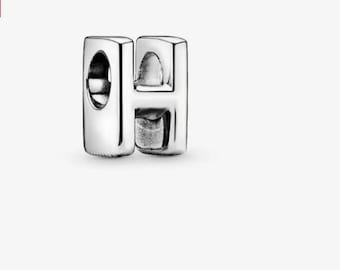 S925 Sterling Silver Letter H Alphabet Charm fits Pandora bracelet - BUY 3 GET 55% OFF