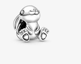 S925 Sterling Silver Rabbit Charm fits Pandora bracelet - BUY 3 GET 55% OFF