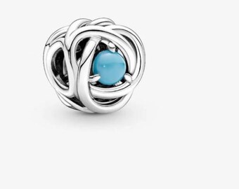 S925 Sterling Silver December Birthstone Charm fits Pandora bracelet - BUY 3 GET 55% OFF