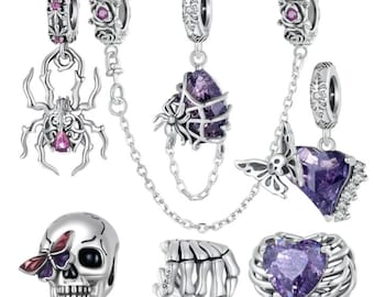 Goth bracelet Silver Charms fits Pandora Bracelet 925 Sterling Silver - BUY 3 GET 55% OFF
