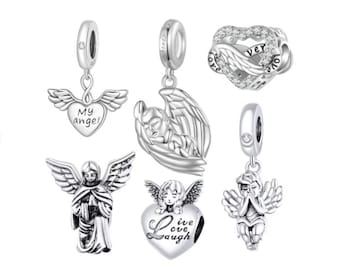 S925 Sterling Silver My Guardian Angel Theme Charm fits Pandora bracelet - BUY 3 GET 55% OFF