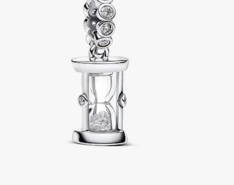 S925 Sterling Silver Hourglass Dangle Charm fits Pandora bracelet - BUY 3 GET 55% OFF