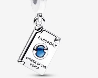 S925 Sterling Silver Passport Dangle Charm fits Pandora bracelet - BUY 3 GET 55% OFF