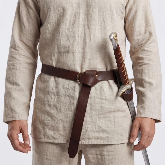 Medieval Sword Holder Belt Harness | Faux Leather Viking Costume Frog | Knight Waist Accessory
