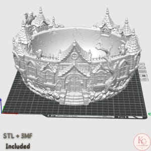Fantasy Halloween haunted house printable decorative candy bowl