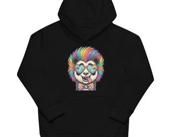 Kinder Öko Hoodie Verrückte Panda