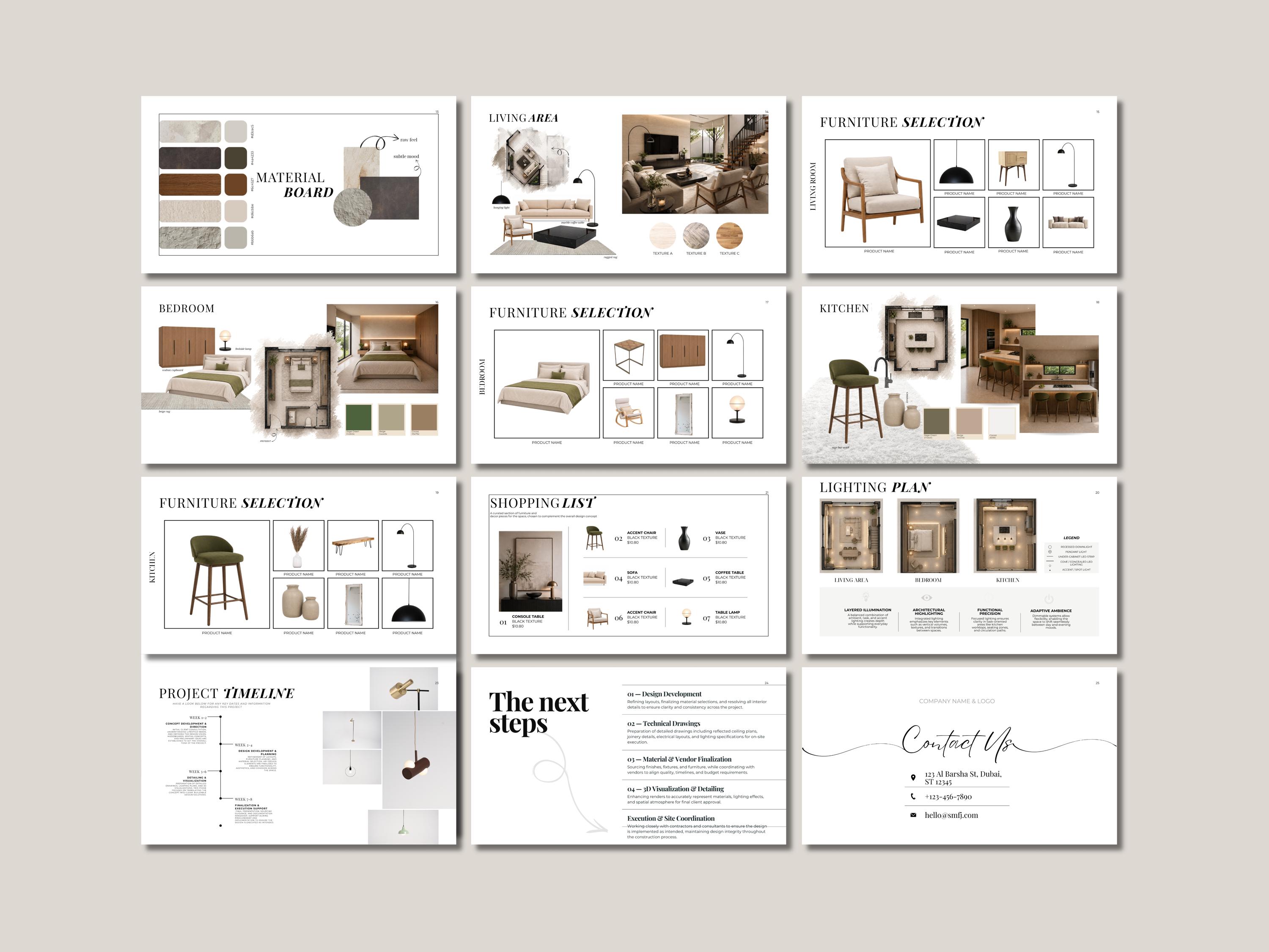Interior Design Presentation Template Canva | Architecture Portfolio ...