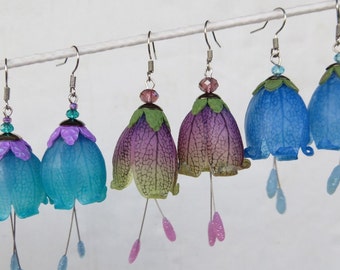 Transparent Organic Bell Earrings - Polymer Clay Tutorilal