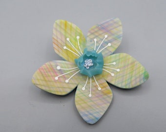 Rainbow pastels Daffodil Brooch