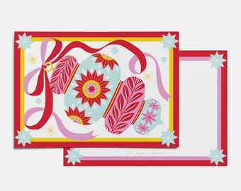2nd | Single A6 Notecard, Double Sided Design, Bauble
