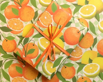 2nd | Wrapping Paper, Individual Folded Sheet, Citrus
