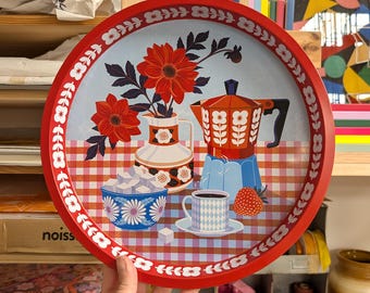 New | Printed Tinware Tea Tray, Kitchenalia