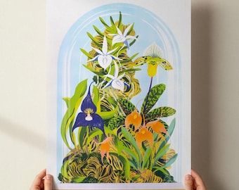 2nd | Screen Print, A2, Orchid Bell Jar