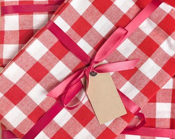 Sale | Gingham Tablecloth, Red